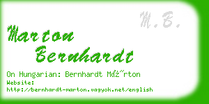 marton bernhardt business card
